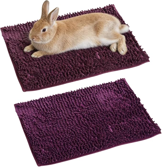 2PCS Guinea Pig Liner Washable Rabbit Cage Liner Guinea Pig Fleece Mats Reusable Bedding Pee Pads for Ferret Bunny Chinchilla Small Animals (Purple,19.69" LX12.99 W)