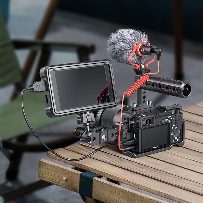 SmallRig Camera Cage only for Sony A6000 A6300 ILCE-6000 ILCE-6300 NEX7, A6000 Cage with 1/4" 3/8" Mounting Points and Built-in Cold Shoe - 1661