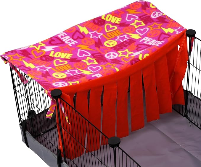 NAPLORD Guinea Pig Hideout, Guinea Pig Fleece Forest,1x2 C&C Fleece Forest for Guinea Pigs, Hedgehog, Bunny,Small Pets