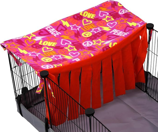 NAPLORD Guinea Pig Hideout, Guinea Pig Fleece Forest,1x2 C&C Fleece Forest for Guinea Pigs, Hedgehog, Bunny,Small Pets