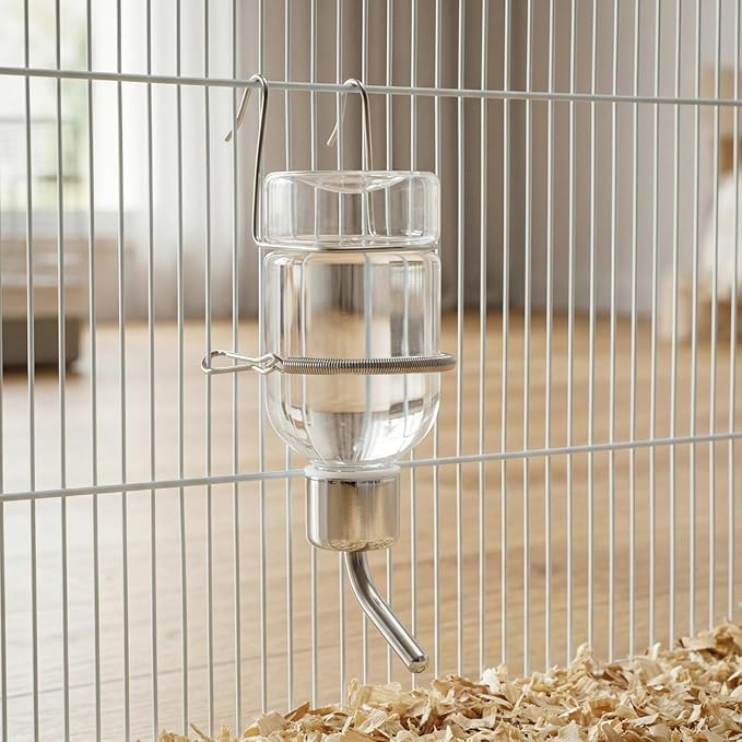 POPETPOP 2Pcs Pet Water Feeder Bunny Fountain Drinking Bottle for Small Pets Automatic Hanging Dispenser for Hamsters and Rabbits Design
