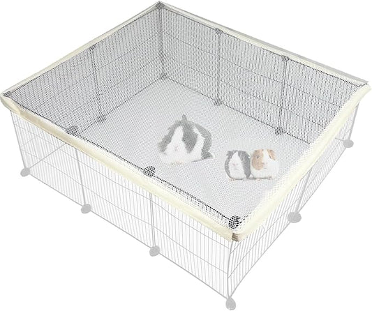 Cage Cover, Ventilated Mesh Top for C&C Midwest Guinea Pig Cage, Breathable & Escape-Proof Small Animal Enclosure Lid with Secure Clips for Rabbits（Not Include cage） (42in x 28in Cage Cover)