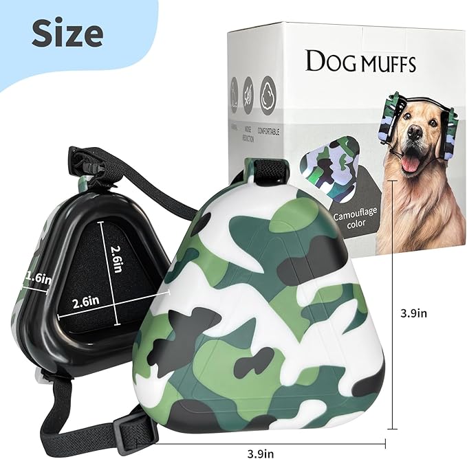 Dog Ear Muffs Noise Protection, Noise Cancelling Headphones for Dogs, Ear Covers for Hearing Protection and Anxiety - Camouflage