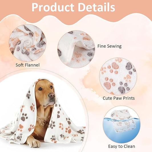 Dog Blankets for Medium Dogs, Cat, Premium Soft Dog Blankets for Small Dog Washable, Puppy Blanket Dogs Essentials for Puppies (1, White, 41" x 30")