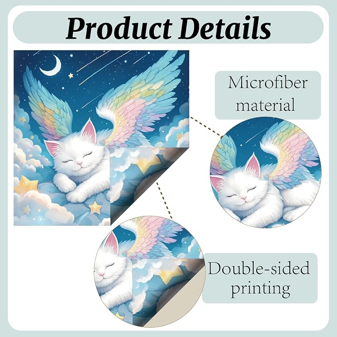 CREATCABIN 6Pcs Cat Eyeglass Cleaning Cloth Microfiber Cleaning Cloths for Sunglasses Cleaner Wipes Microfiber Washable Reusable Glass Clean for Phone Lens Laptops Screens 6x6Inch