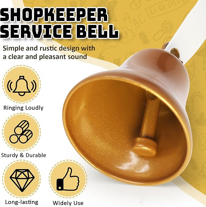 4 Pcs Shopkeepers Bell for Door Opening, Antique Door Bell Wall Mounted Metal Doorbell Hanging Door Bells Ring Bells, Dog Training Bells for Potty Training