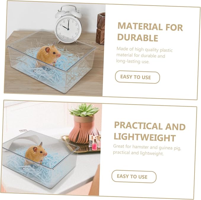 Toddmomy Hamster Bath Basin Plastic Hamster Bathtub for Pets Multi-Functional Design As Bath Container Feeder Pet Toilet for Guinea Pigs and Dwarf Animals