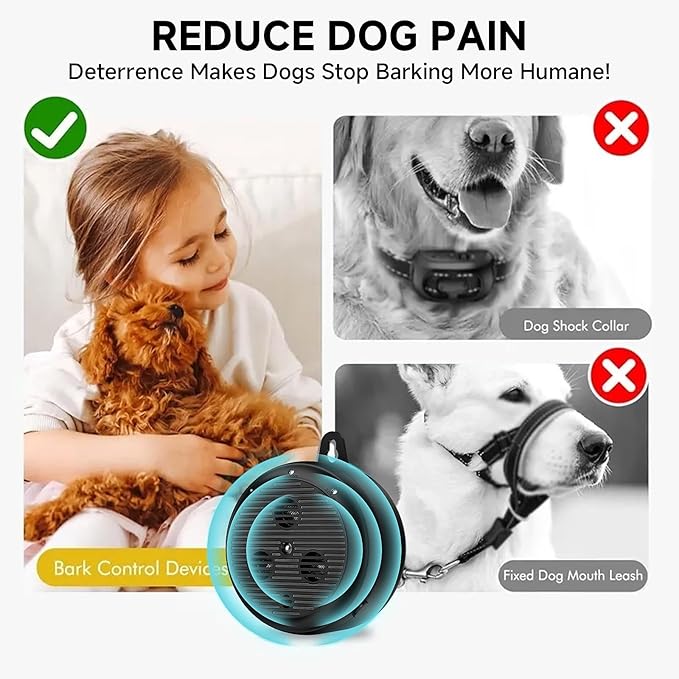 35ft ultrasonic Dog bark Box Anti Barking Device for Dogs Bark Deterrent Devices with 3 Modes （Black+Grey）