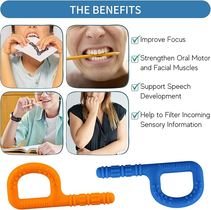 Sensory Chew Toys for Autistic Chewers, 4 Packs Oral Motor Chew Toys for ADHD, SPD, Oral Motor Stimulation or Special Needs (Color 1)