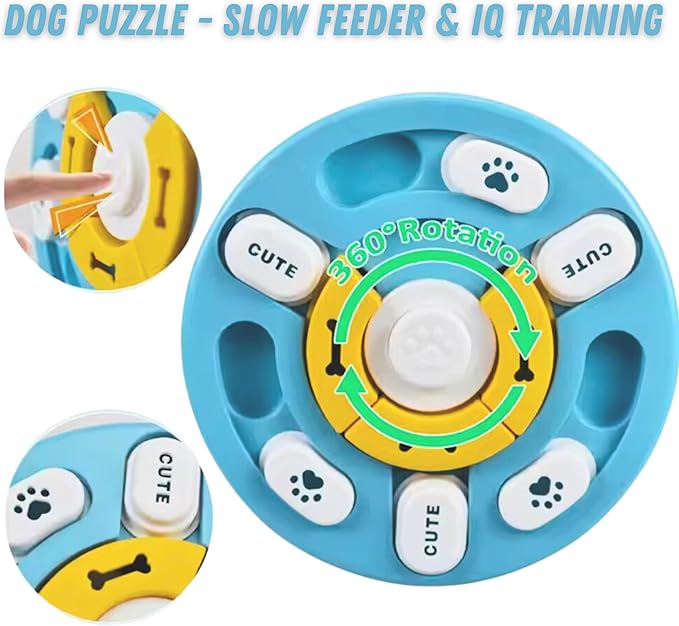 Interactive Dog Puzzle Toy With Sound, Treat Dispensing Enrichment for Small, Medium, Large Dogs, Pet IQ Training and Brain Stimulation, Puzzle Feeder as Gifts for Puppies
