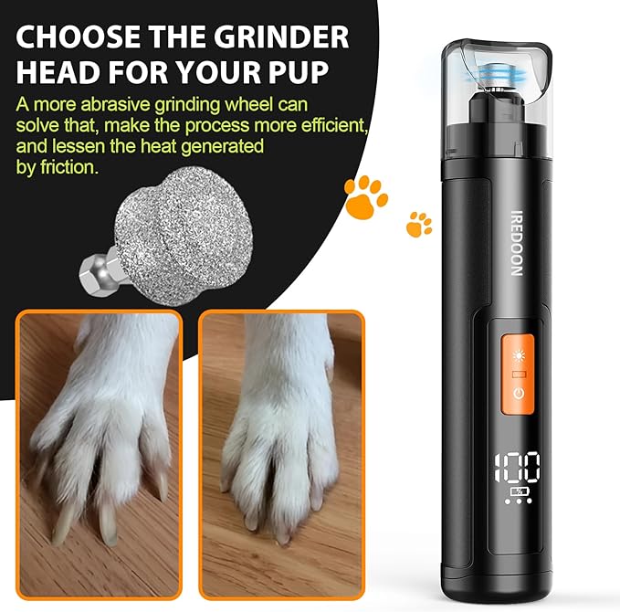 IREDOON Dog Nail Grinder Replacement Head-Integrated Grinding Head for Casfuy and Most Brands, Highly Efficient, Safe and Durable (1pcs)