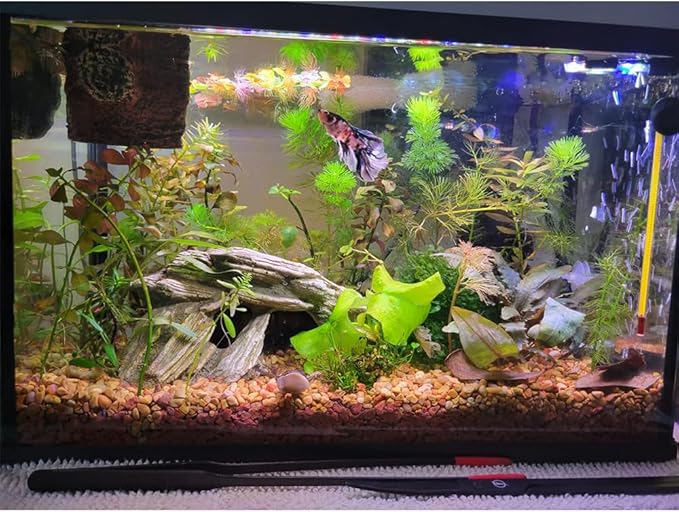 23 inches LED Aquarium Light, 12W Fish Tank Light Underwater Light Submersible Crystal Glass Lights, 9.2ft/2.8m Long Wire Length, White