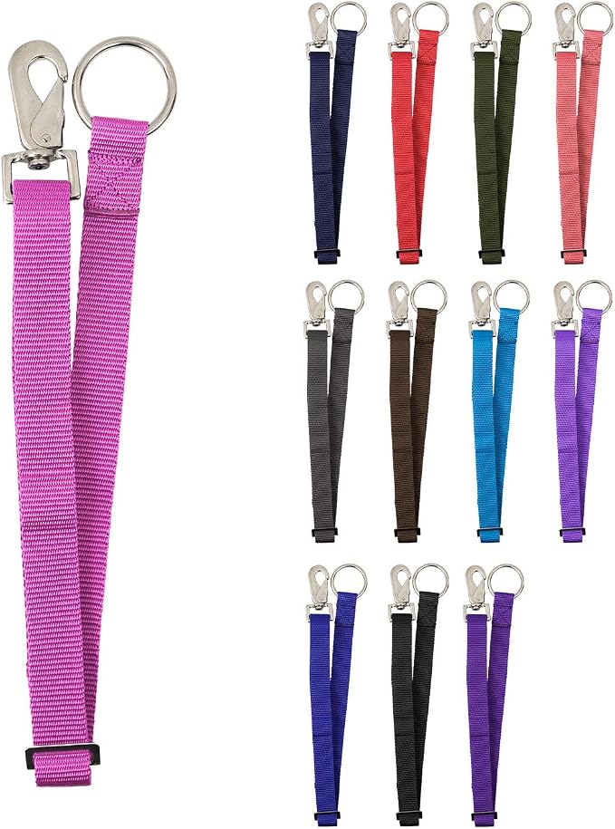 Heavy Duty Adjustable Horse Water Bucket Straps Hangers by Derby (Pink)