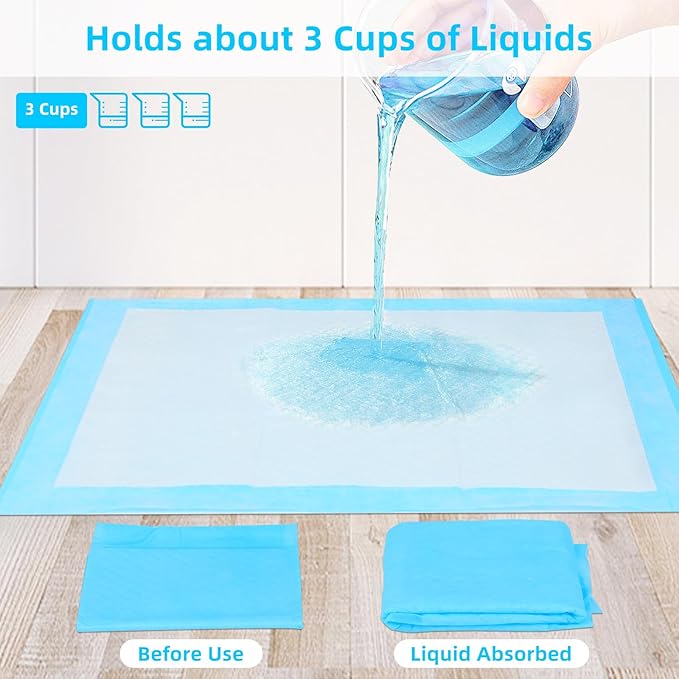 FluffyDream Super Absorbent Waterproof Dog and Puppy Pet Training Pad, Housebreaking Pet Pad,Blue (23.6"x35.4"(60PCS))