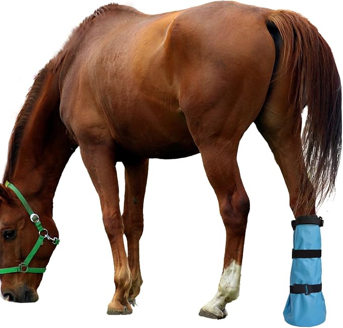 yeezo Easy Use Hoof Soaking Boot for Horse Soaker Bag Equine Soaking Boot Hooves Care Treatment Bucket Soaker Sack with EVA Pad and 2 Elastic Bands