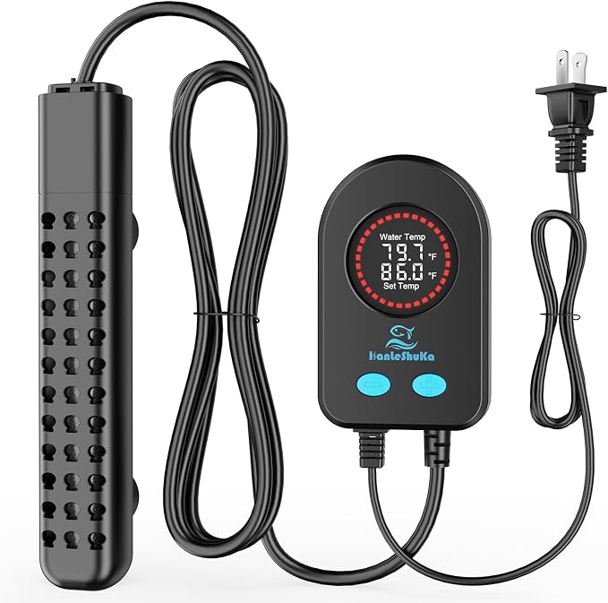500W Aquarium Heater for 70-120 Gallon with Auto Shut-Off When Leaving Water—Submersible Fish Tank Heater, Dry-Burn & Overheat Protection, Explosion-Proof, Freshwater Saltwater Large Tank