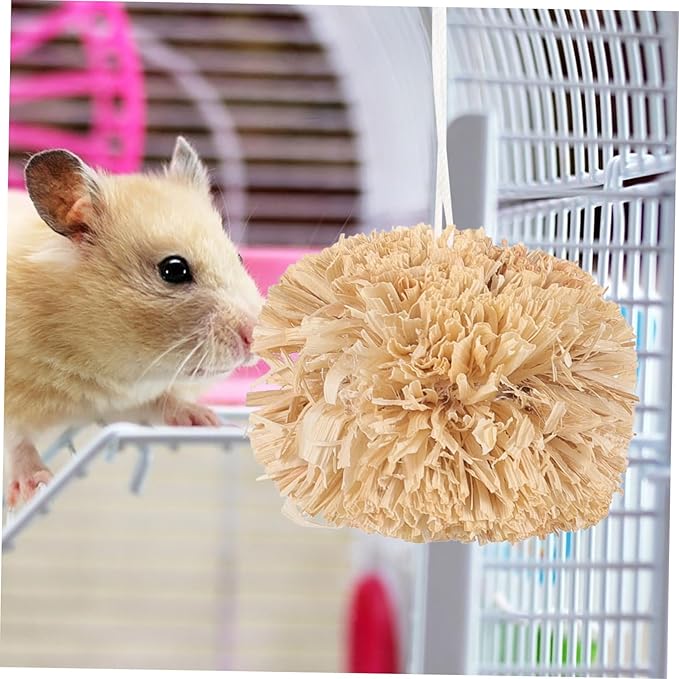 SUPVOX Bunny Chewing Balls 2.75 Inch Small Pet Molar Toys for Rabbits Guinea Pigs Hamsters Chinchillas Dental Care Chew Treats Set of 2