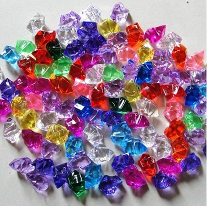 Ivie Colorful Crystal Stone Acrylic Glass Transparent Stone for Fish Tank,Aquarium,Terrariums,Vase,Plants,Garden Decoration (200grams) (orange)