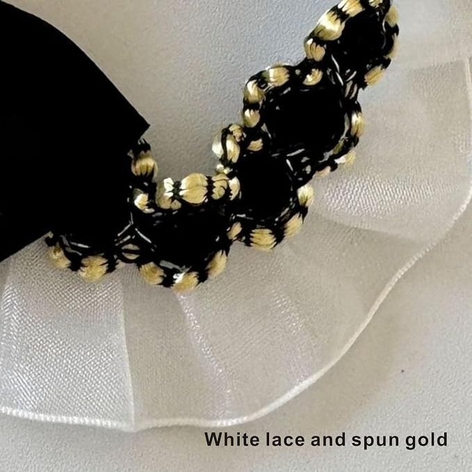 Elegant Lace Cat Collar with Cute Bow,Kitty Necklace with Bow Tie and Pearl,Pet Lace Bib Collar with Cute Bow,Cat Princess Costumes,Black,1 Piece