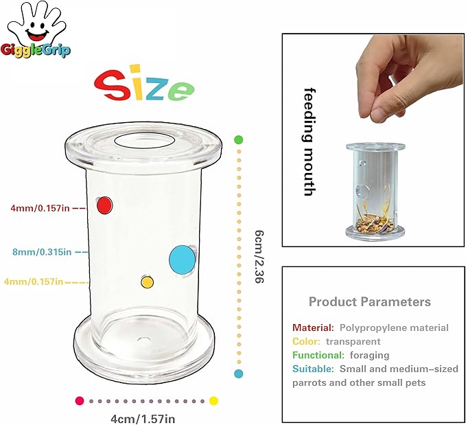 Bird Foraging Toys with Feeder Ball, Durable Plastic Parrot Training Puzzle & Interactive Treat Dispenser for Cockatiels, Conures, Parakeets, Budgies(Pack 3)
