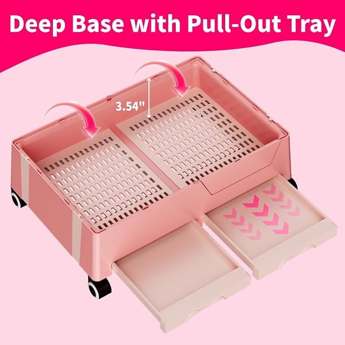 STILLCOVE 2-Tier Rabbit Cage: Small Animal Pets Enclosure with Water Bottle | Hay Feeder, Liner, Dustpan & Brush Set, Guinea Pig Hamster Bunny Hutch, Small Pet Habitat for Ferret Chinchilla Rodent Indoor