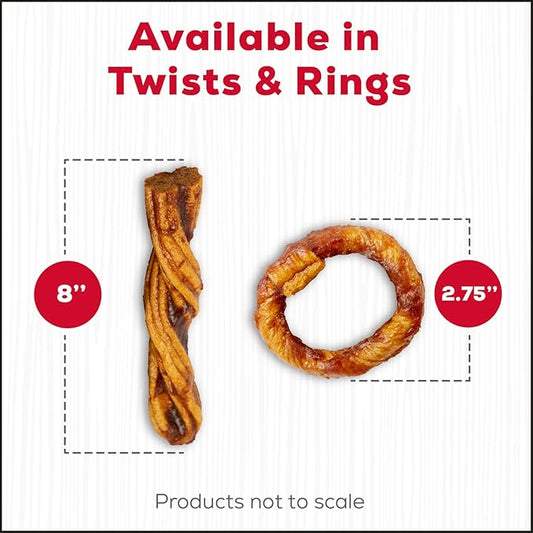 Country Kitchen Rawhide Free Beef Twists Dog Chews, Made with Real Beef, Highly Digestible, Gluten Free, 3 Count