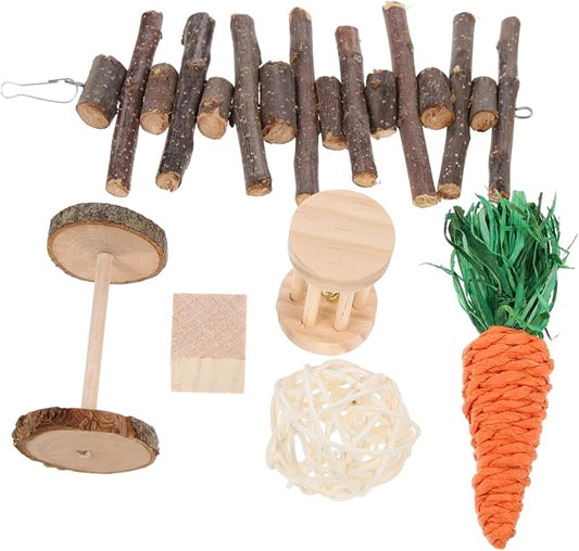 BESPORTBLE 6pcs Pet Chew Toys Set Bunny Hamster and Rabbit Teeth Cleaning Playthings for Molar Health and Chewing Fun for Pet Accessories and Care