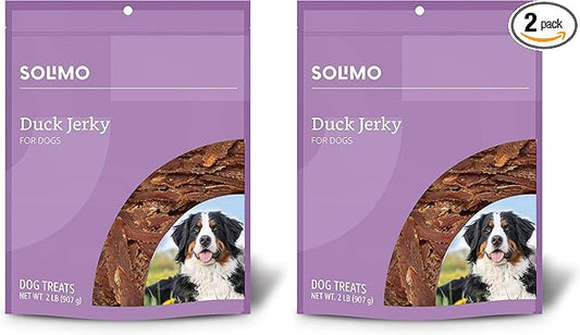 Amazon Brand - Solimo Duck Jerky Dog Treats,2 pounds (Pack of 2)