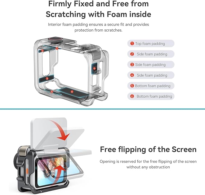 Aluminum Cage for Insta360 Go Ultra, Multifunction Protective Frame Housing Case for Insta360 Go Ultra Accessories, with Quick-Release Mount Adapter and 1/4 Cold Shoe for Light Microphone