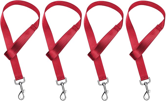 Harrison Howard 4PCS 22” Easily Packed Sturdy Nylon Bucket Straps for Hay Nets and Water Feeder Buckets-Red