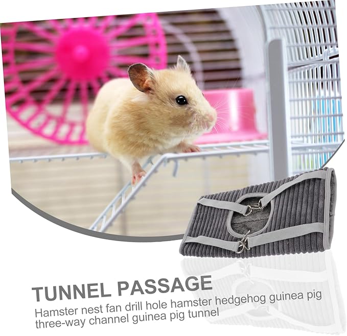 Generic Cozy Small Animals Hanging Hammock Fleece Tunnel Bed for Ferrets Hamsters Rats Guinea Pigs Warm Soft Plush Sleeping Hideout