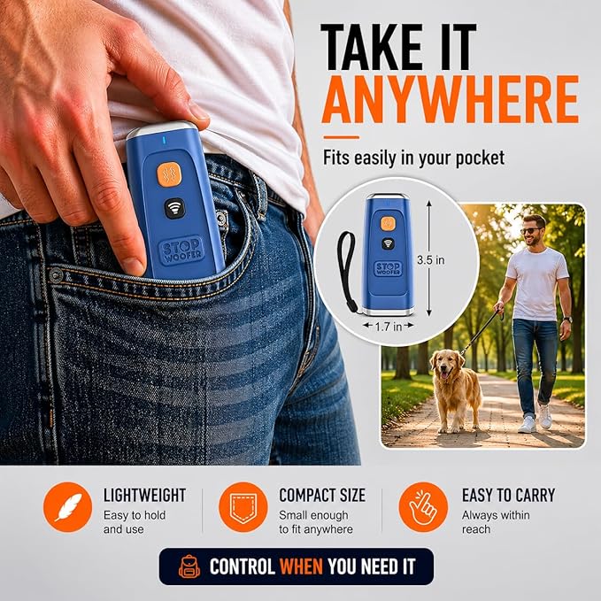 NEW 2026 Dog Bark Deterrent Device - Ultrasonic Anti Barking Device for Dogs - Humane Rechargeable Bark Control & Dog Training Tool for Small Medium Large Dogs - Indoor Outdoor Anywhere Daily