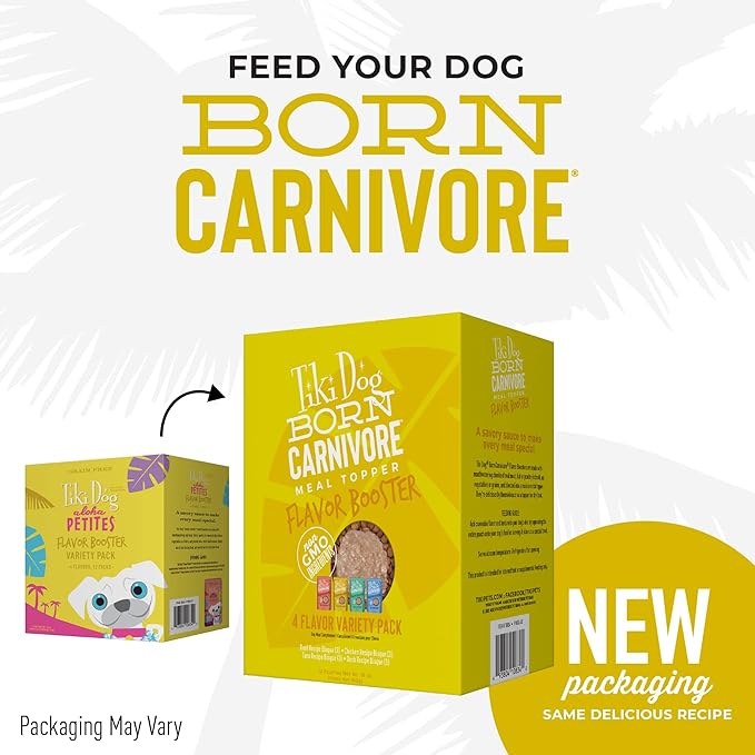 Tiki Dog Born Carnivore Dog - Dog Treats - Bisque - Variety Pack - 1.5 oz Pouch (Box of 12)