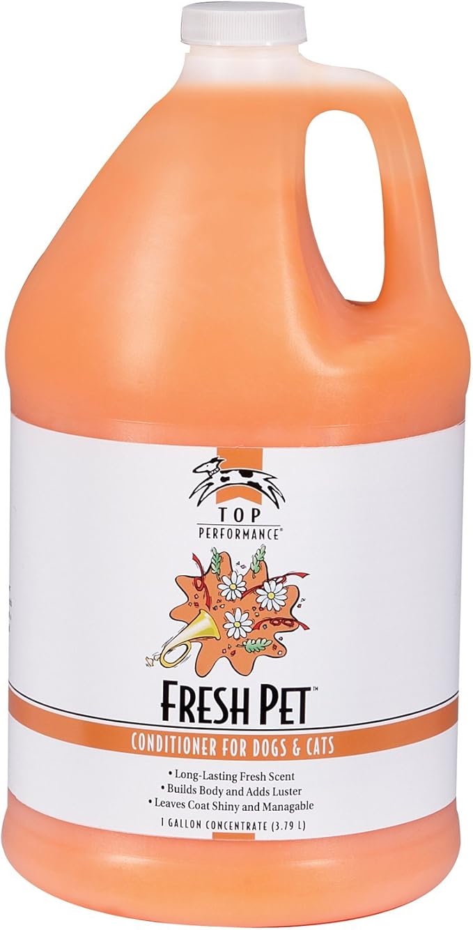 TOP Performance Fresh PET Conditioner for Dogs and Cats, Fresh Scent, 1-Gallon Concentrate
