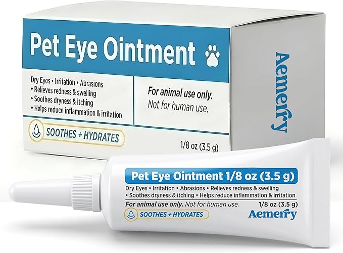 Velvet Aura Pet Eye Cream for Dogs, Cats, Horses, Cattle & Birds – 3.5g Tube Gentle Daily Eye Care Cream, Easy Application for Animal Eye Comfort