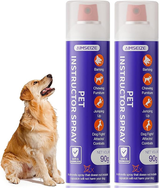 AIMSEIZE Corrector Spray Dog Trainer: 90ml 2 Pack Dog Behavior Corrector to Stop Barking and Jumping, Citronella Scented Pet Deterrent for Puppy and Large Dogs, Safe and Humane Behavior Tool