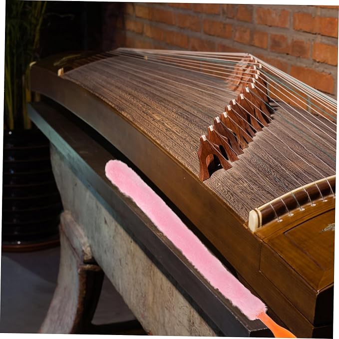 VICASKY Zithers Cleaning Brush Soft Rabbit Hair Cleaner for All Zither Comfortable Handle for Delicate Instrument Care Pink Color Compatibility
