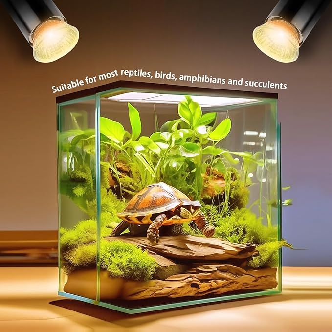 50W UVA Bulbs 4-Pack, Fit E26 Heat Reptile Lamp, Light Turtle Heat Lamp for Reptiles and Amphibian Tanks, Terrariums and Cages, Works with Various Lamp Fixtures,for Lizards, Snakes, Turtles