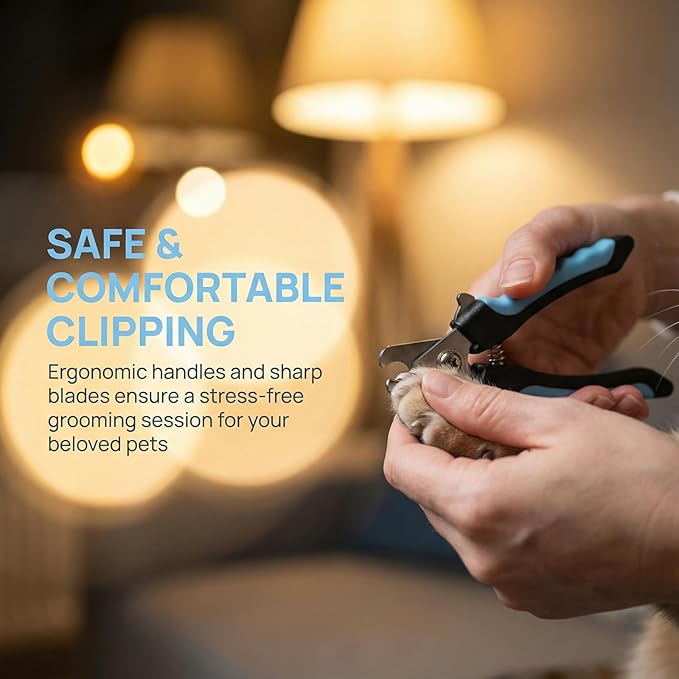 Dog Nail Clippers for Large Dogs, Pet Nail Clipper Kit for Small & Large Dogs & Cats，Dog Nail Clippers for Dogs and Cats - Safe and Easy to Use，Professional Dog & Cat Nail Trimmers (Red)