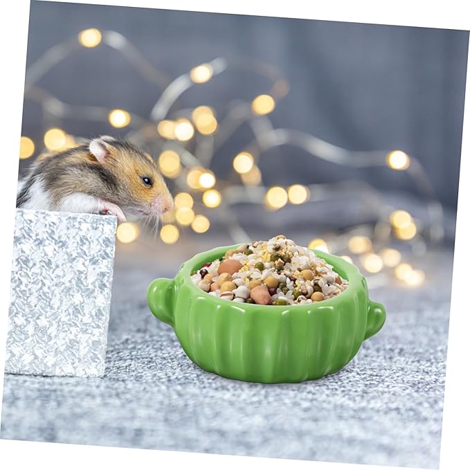 Toddmomy Ceramic Cactus Shaped Hamster Bowl Food and Water Dish for Pets Like Hamsters Guinea Pigs and Rats Smooth Surface for Pet Safety for Daily Feeding Needs