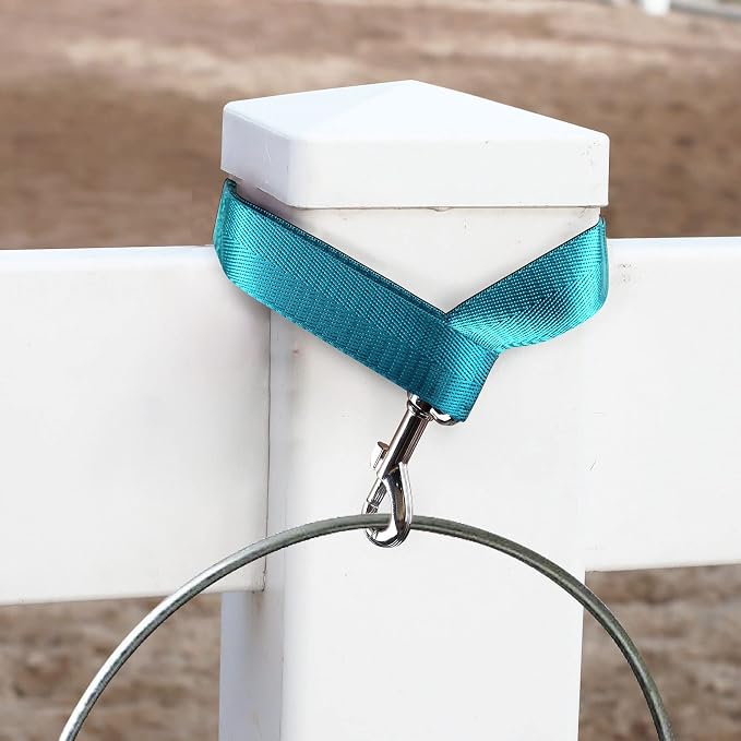 Harrison Howard 4PCS 22” Easily Packed Sturdy Nylon Bucket Straps for Hay Nets and Water Feeder Buckets-Azure Blue