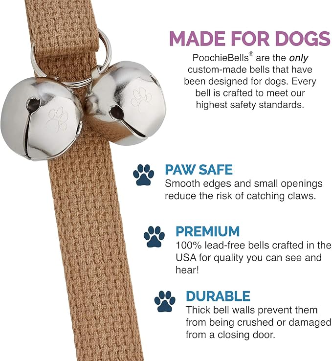 Premium Webbing PoochieBells Potty Training Dog Doorbells, Simple and Effective Puppy Housetraining Bell Tool with Easy, Step-by-Step Instructions