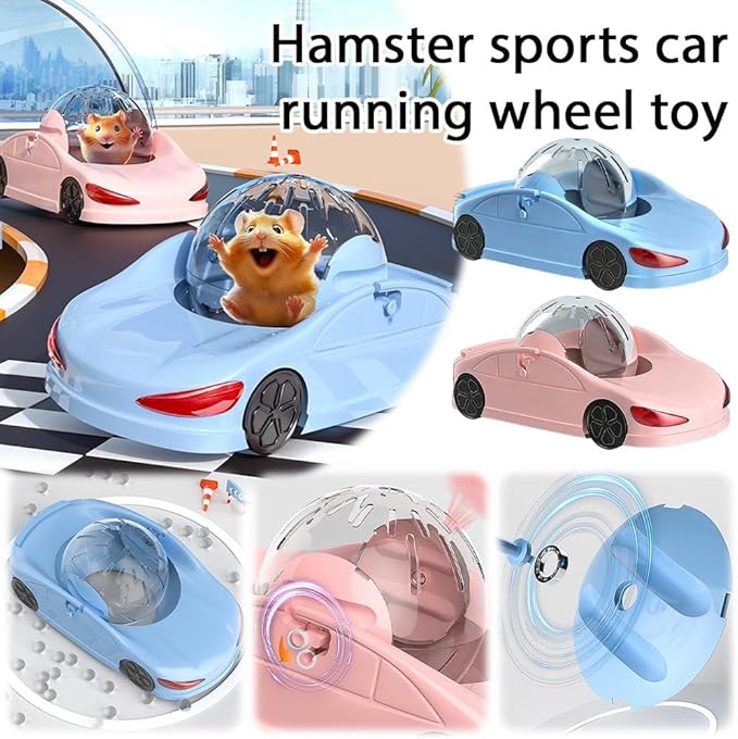 Hamster Roller Ball Toy Car, Small Hamsters Wheel Toy, Fun Pet Transparent Balls, Exercise Wheels with Detachable Transparent Breathable Ball, Suitable for Hamsters, Ferrets, and Other Animals