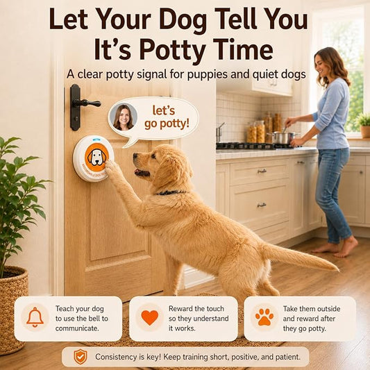 ChunHee Recordable Dog Doorbell – Train Your Dog with Your Own Voice, Puppy Potty Training Bell for Dogs to Go Outside, Touch Activated Dog Button with Potty & Outside Sounds