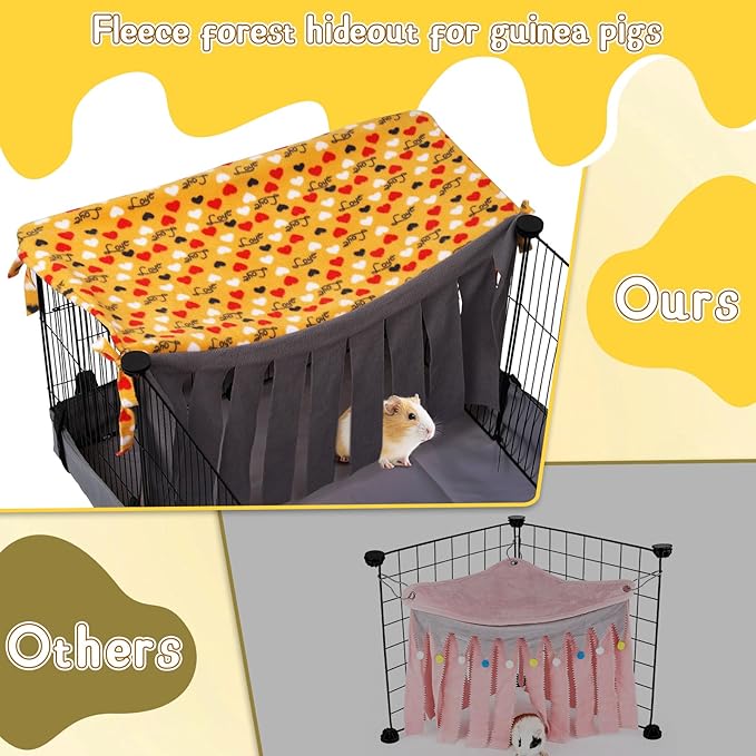NAPLORD Guinea Pig Hideout, Guinea Pig Fleece Forest,1x2 C&C Fleece Forest for Guinea Pigs, Hedgehog, Bunny,Small Pets