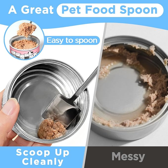 2 Pack Cat Food Can Covers Lids, Reusable Airtight Can Cover Pet Food Container - Keeps Canned Cat Food, Cat Wet Food Fresh, Odor-Free, with a SUS 304 Spoon for Easy Scooping
