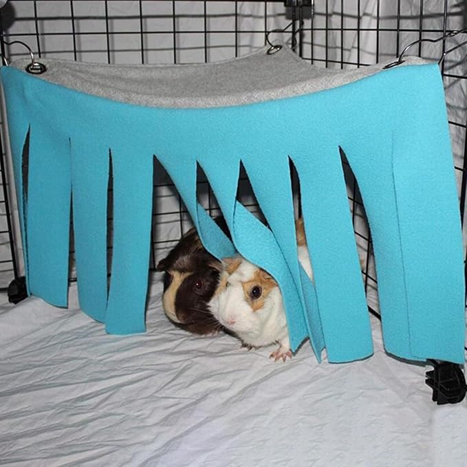 Guinea Pig Hideout Hideaway Corner Fleece Toys Cage Accessories with Reversible Sides，Cute Ferret Hammock for Ferrets Chinchillas Hedgehogs Small Pets(Style4)