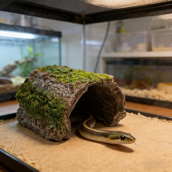 Reptile Hide Fish Tank Decorations Reptile Tank Habitat Aquarium Decor Hideout Terrarium Accessories Reptiles Cave for Dragon Lizard Spider