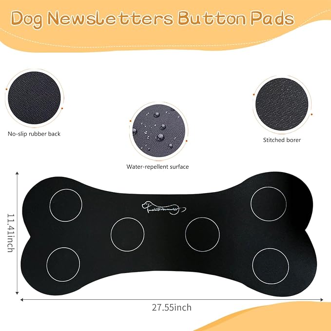RIBOSY Dog Speech Training Buzzer Set, 6 Recordable Buttons with Non-Slip Rubber Mat and 50 Stickers - Record& Playback Your Own Voice to Train Your Dog Voice What They Need (Battery Included)