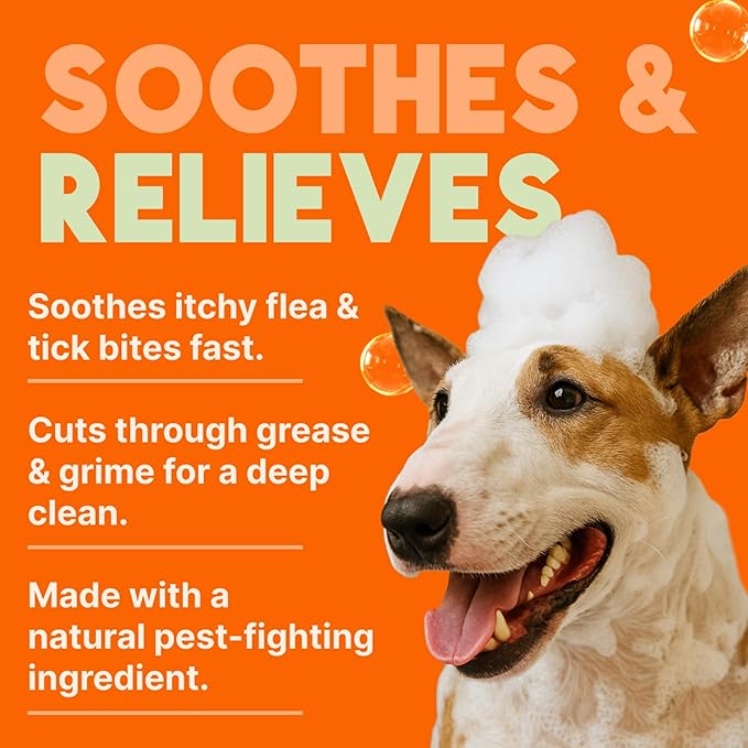 TropiClean Citrus Flea & Tick Shampoo for Dogs, Soothing Bite Relief, Fresh Citrus Scent, Made in The USA, 1 Gallon